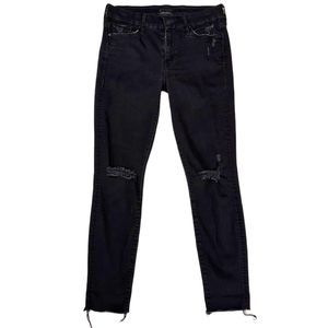 Mother Black Looker Ankle Fray Jeans Women's Size 27